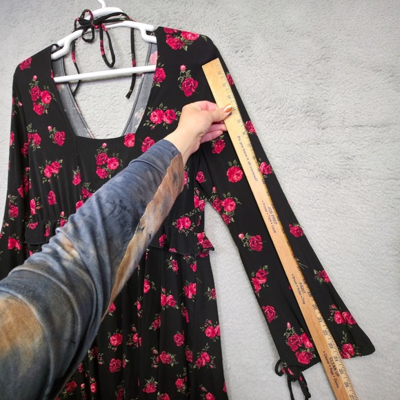 Torrid Dress Womens Plus Size 2X Floral Skater Whimsigoth Vamp Dark Romantic NEW - Picture 12 of 16